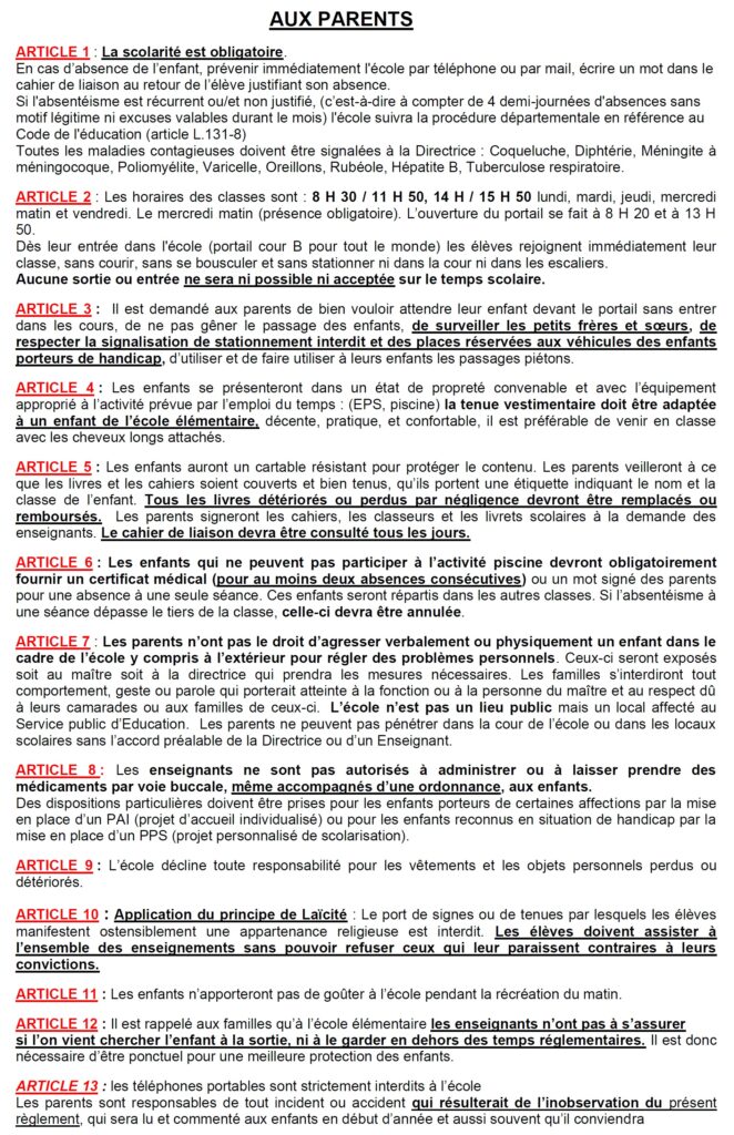 Règlement intérieur CroixLuizet élémentaire